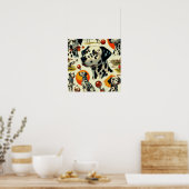 Schattigee Dalmatische naadloos Poster (Keuken)