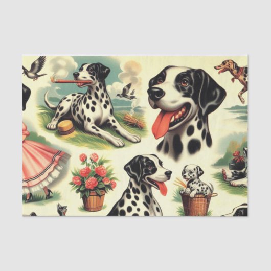  Schattigee Dalmatische naadloos Tissuepapier (Voorkant)