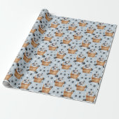 Schattigee Dalmatische Puppy in Basket Paw Print Cadeaupapier (Uitgerold)