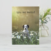 Schattigee Dalmatische puppy in madeliefjes Kaart (Staand voorkant)