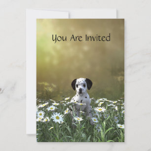 Schattigee Dalmatische puppy in madeliefjes Kaart