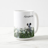 Schattigee Dalmatische puppy in madeliefjes Koffiemok (Voorkant rechts)