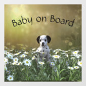 Schattigee Dalmatische puppy in madeliefjes Raamsticker (Vel)