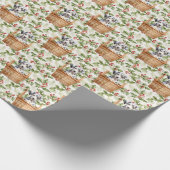 Schattigee Dalmatische puppy in mandje Christmas H Cadeaupapier (Hoek)
