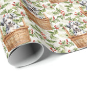 Schattigee Dalmatische puppy in mandje Christmas H Cadeaupapier (Rol Hoek)