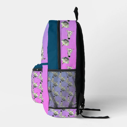 Schattigee Dalmatische Puppy Roos Dier Gepersonali Bedrukte Rugzak (Rechts)