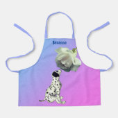 Schattigee Dalmatische Puppy Roos Dier Gepersonali Schort (Voorkant)