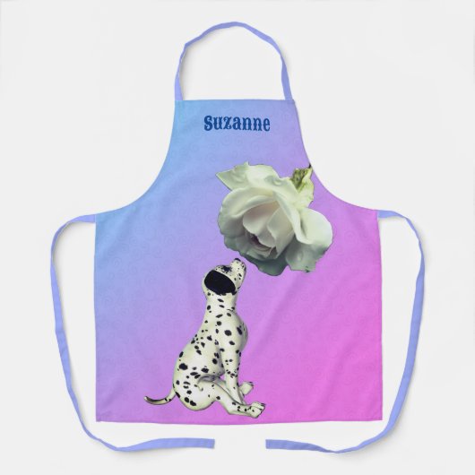 Schattigee Dalmatische Puppy Roos Dier Gepersonali Schort (Voorkant)