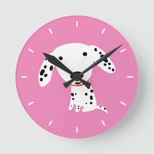 Schattigee Dalmatische Puppy Schattige Baby Animal Ronde Klok (Voorkant)
