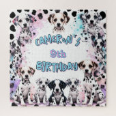 Schattigee Dalmatische Puppy Verjaardag Waterverf Legpuzzel (Verticaal)