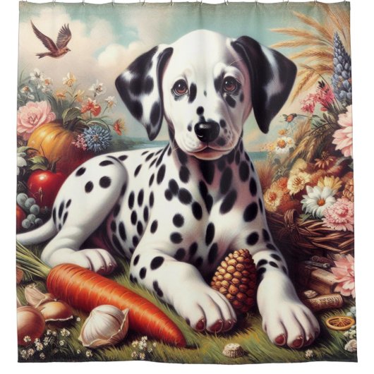  Schattigee Dalmatische Schilderij Douchegordijn (Voorkant)