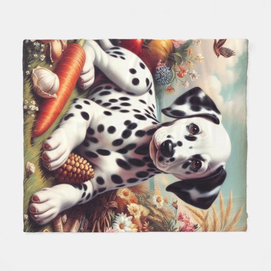  Schattigee Dalmatische Schilderij Fleece Deken (Voorkant (Horizontaal))