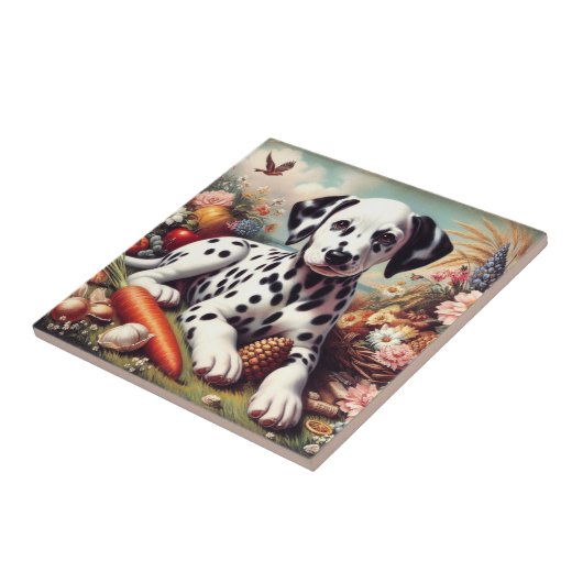  Schattigee Dalmatische Schilderij Tegeltje (Zijkant)