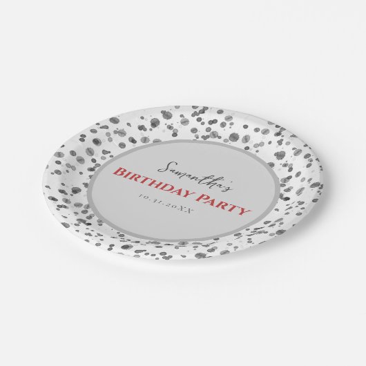 Schattigee Dalmatische Spots Kids Verjaardagsfeest Papieren Bordje (Gekanteld)