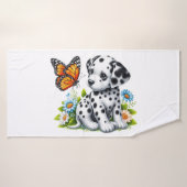 Schattigee Dalmatische/Vlinder vrienden Badhanddoek (Badhanddoek)