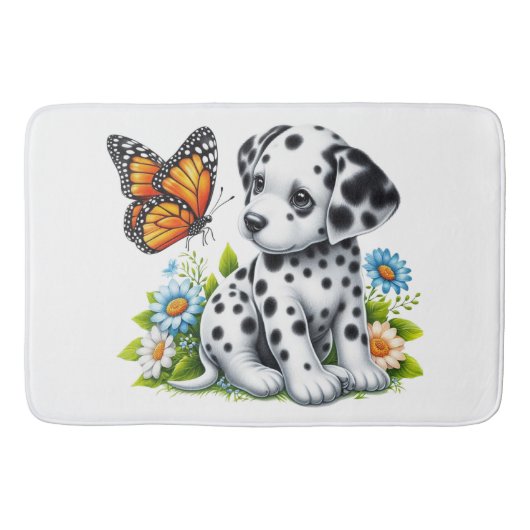 Schattigee Dalmatische/Vlinder vrienden Badmat (Voorkant)