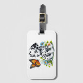 Schattigee Dalmatische/Vlinder vrienden Bagagelabel (Voorkant (verticaal))