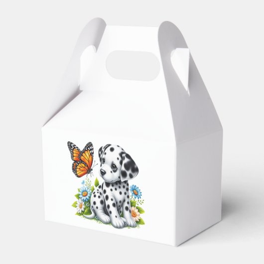 Schattigee Dalmatische/Vlinder vrienden Bedankdoosjes (Voorkant Zijde)