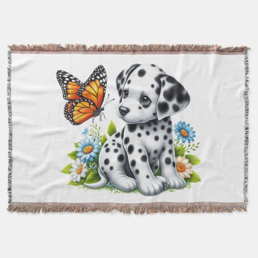 Schattigee Dalmatische/Vlinder vrienden Deken (Voorkant)