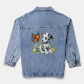 Schattigee Dalmatische/Vlinder vrienden Denim Jacket (Achterkant)