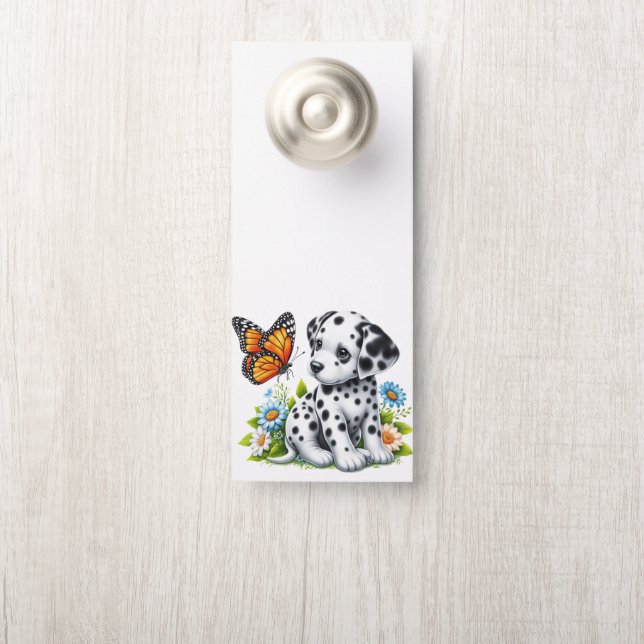 Schattigee Dalmatische/Vlinder vrienden Deurhanger (Op knop)