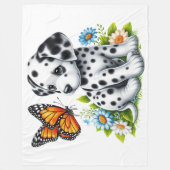Schattigee Dalmatische/Vlinder vrienden Fleece Deken (Voorkant)