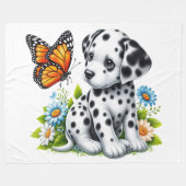 Schattigee Dalmatische/Vlinder vrienden Fleece Deken (Voorkant (Horizontaal))