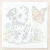 Schattigee Dalmatische/Vlinder vrienden Glazen Onderzetter (Achterkant)