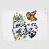 Schattigee Dalmatische/Vlinder vrienden Golfhanddoek (Horizontaal)