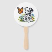 Schattigee Dalmatische/Vlinder vrienden Handwaaier (Voorkant)