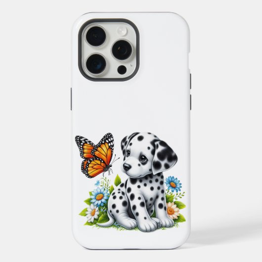 Schattigee Dalmatische/Vlinder vrienden iPhone Hoesje (Achterkant)