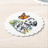 Schattigee Dalmatische/Vlinder vrienden Kartonnen Onderzetters (Gekanteld)