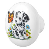 Schattigee Dalmatische/Vlinder vrienden Keramische Knop (Rechts)