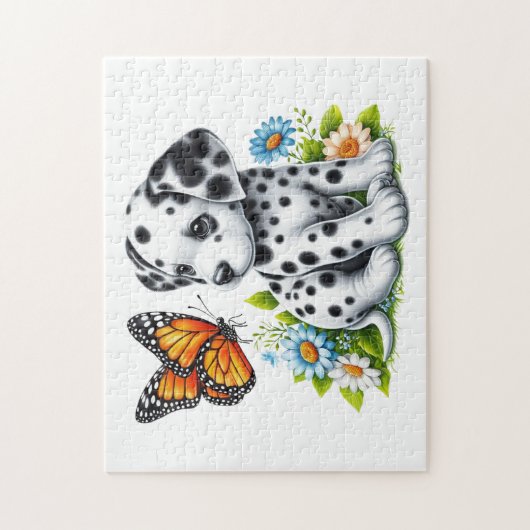 Schattigee Dalmatische/Vlinder vrienden Legpuzzel (Verticaal)