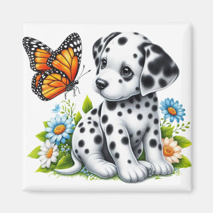 Schattigee Dalmatische/Vlinder vrienden Magneet