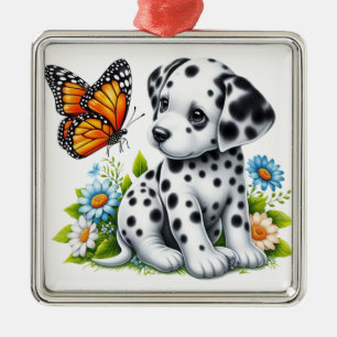 Schattigee Dalmatische/Vlinder vrienden Metalen Ornament