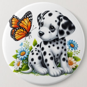 Schattigee Dalmatische/Vlinder vrienden Ronde Button 6,0 Cm
