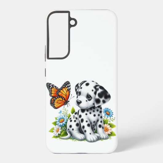 Schattigee Dalmatische/Vlinder vrienden Samsung Galaxy Hoesje (Achterkant)