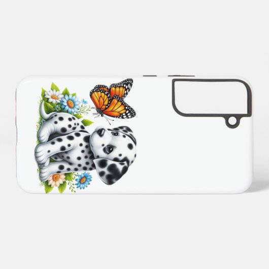 Schattigee Dalmatische/Vlinder vrienden Samsung Galaxy Hoesje (Achterkant horizontaal)