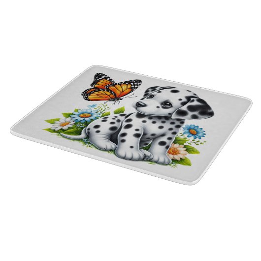 Schattigee Dalmatische/Vlinder vrienden Snijplank (Hoek)