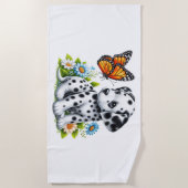 Schattigee Dalmatische/Vlinder vrienden Strandlaken (Voorkant)
