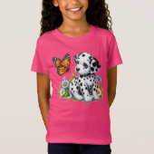 Schattigee Dalmatische/Vlinder vrienden T-shirt (Voorkant)
