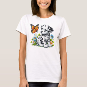 Schattigee Dalmatische/Vlinder vrienden T-shirt