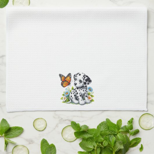 Schattigee Dalmatische/Vlinder vrienden Theedoek (Gevouwen)