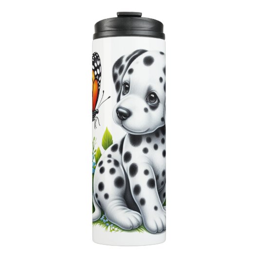 Schattigee Dalmatische/Vlinder vrienden Thermosbeker (Voorkant)