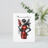 Schattigee dame Tekst toevoegen Briefkaart (Staand voorkant)