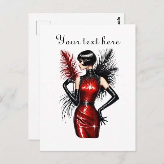 Schattigee dame Tekst toevoegen Briefkaart (Voorkant / Achterkant)