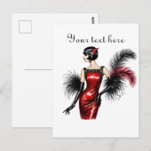 Schattigee dame Tekst toevoegen Briefkaart (Voorkant / Achterkant)