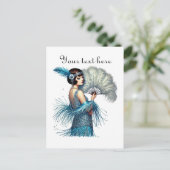 Schattigee dame Tekst toevoegen Briefkaart (Staand voorkant)