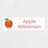 Schattigee Dancing Apple cartoon gepersonaliseerd Labels (Design 1)